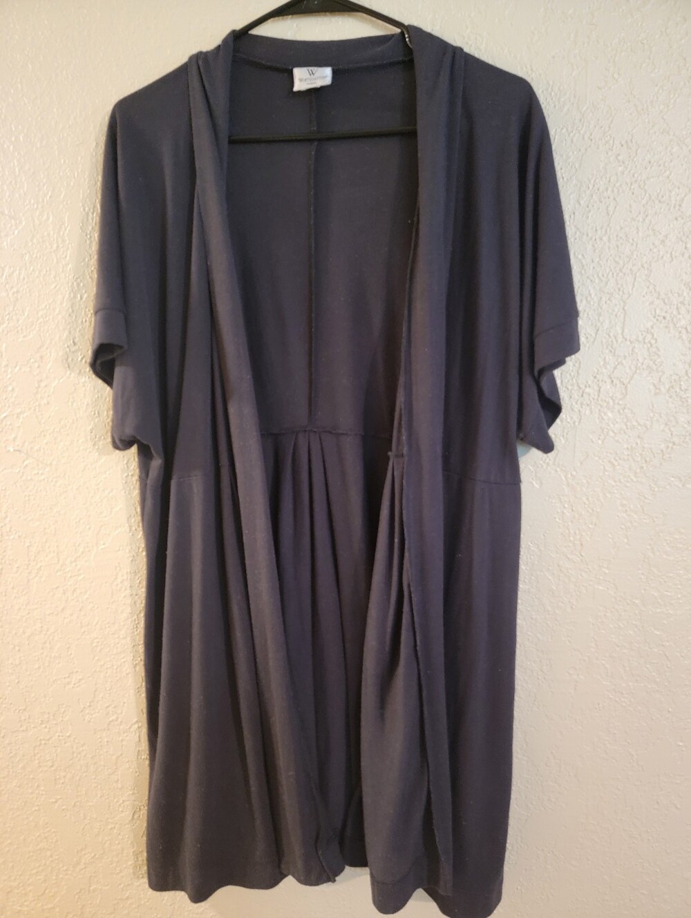 White House Black Market Black Open-Front Short Sleeve Cardigan